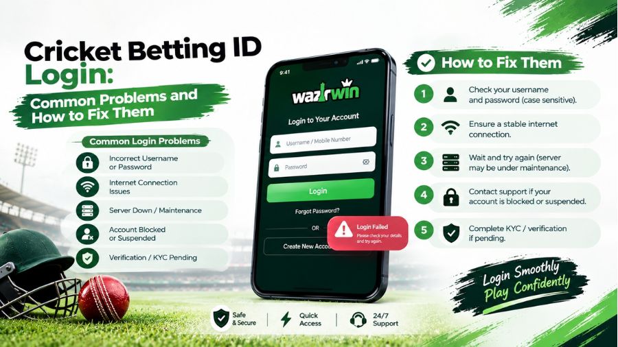 Cricket Betting ID Login: Common Problems and How to Fix Them
